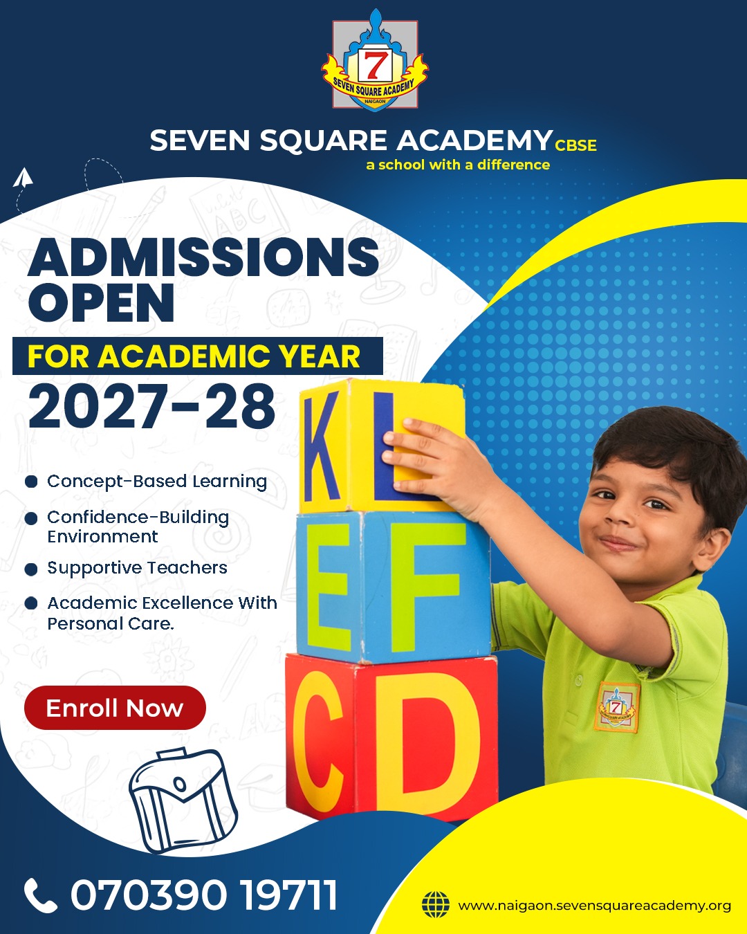Seven Square Academy Naigaon - Admissions 2027-28